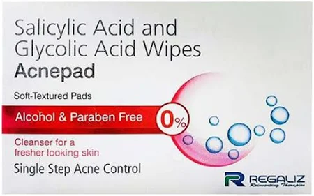 Acnepad Salicylic Acid & Glycolic Acid Wipes – 50 Wipes | Gentle ...